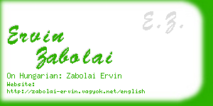 ervin zabolai business card